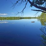 A pristine blue lake